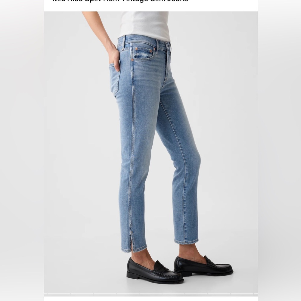 Gap Mid Rise Split-Hem Vintage Slim Jeans